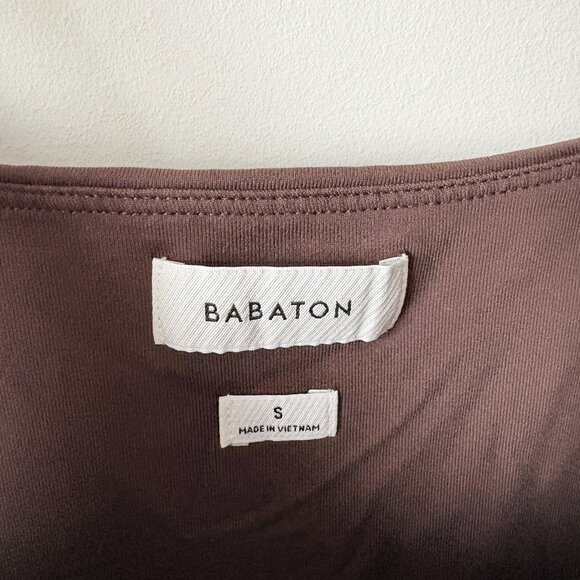 Aritzia Babaton Contour Squareneck Romper Chocolate Brown Size Small - Picture 4 of 6